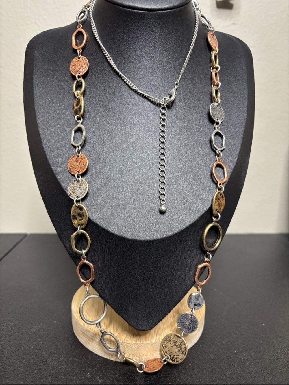 Multicolor Coin Long Boho Chain Necklace